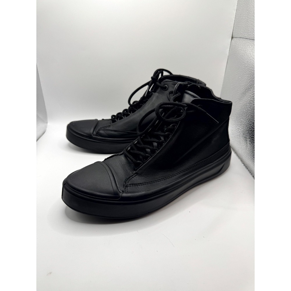 ECCO Flexure T-Cap Womens 9 Sneaker Black Leather High Top Comfort Shoes 221813